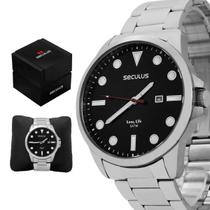 Relogio Masculino Seculus Analogico Aço Inoxidavel Prata Resistente a Agua Original 2 Anos de Garantia 44217G0SVNA1