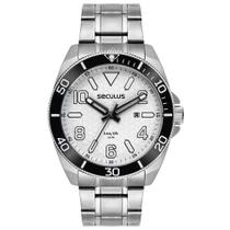 Relógio Masculino Seculus Casual Com Calendário Prata 77242G0SVNA1