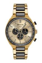 Relógio masculino seculus cronógrafo 77280gpsvdq2 bicolor