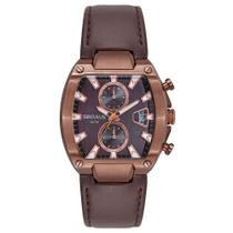 Relógio Masculino Seculus Cronógrafo Quadrado Marrom Couro Original Relógio Masculino Seculus Cronógrafo Quadrado Marrom Couro Original