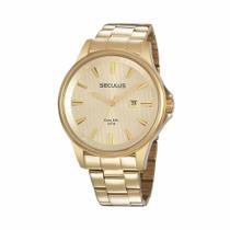 Relógio Masculino Seculus Dourado Salmo 23 20982Gpskda1K1