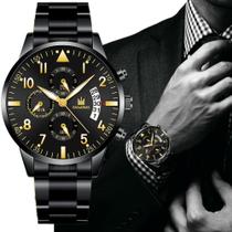 Relógio Masculino Shaarms Pulseira Em Aço Inox Quartzo