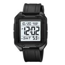 Relógio Masculino Skmei 2128 Resistente à água 5 ATM Branco Caixa em Resina Preto Pulseira de Silicone Visor Acrílico Quadrado Fivela Bateria Original Relógio Masculino Skmei 2128 Resistente à água 5 ATM Branco Caixa em Resina Preto Pulseira de Silicone Visor Acrílico Quadrado Fivela Bateria Original