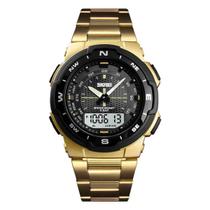 Relógio Masculino Skmei Anadigi 1370 Dourado E Preto