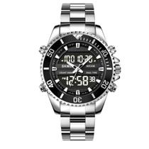 Relógio Masculino Skmei Anadigi 1850 Prata E Preto Relógio Masculino Skmei Anadigi 1850 Prata E Preto