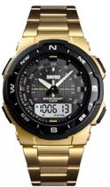 Relogio Masculino SKMEI Analogico Digital 39mm Correia Aço dourado Relogio Masculino SKMEI Analogico Digital 39mm Correia Aço dourado