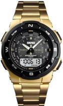 Relogio Masculino SKMEI Analogico Digital 39mm Correia Aço dourado Relogio Masculino SKMEI Analogico Digital 39mm Correia Aço dourado