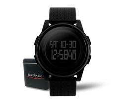 Relógio Masculino Skmei Digital 1206 Preto Resistente à Água 5 ATM, Cronômetro, Calendário e Garantia de 12 Meses