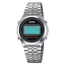 Relógio Masculino Skmei Prata Digital Inox Caixa Social