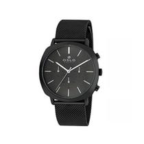 Relógio Masculino Slim Grafite Cronógrafo Pulseira Telinha