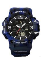 Relógio Masculino Smael 8049 Azul Camuflado