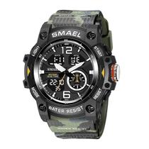 Relógio Masculino Smael AnaDigi 8007 Verde Camuflado e Preto