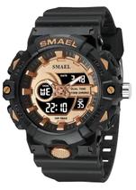 Relógio Masculino Smael Anadigi 8081 Preto E Rose Relógio Masculino Smael Anadigi 8081 Preto E Rose