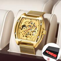 Relógio Masculino SWISH Luxo Ouro Mecânico