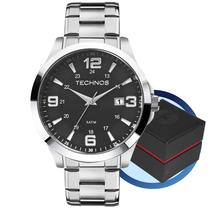 Relógio Masculino Technos Aço Prata Analógico com Calendário Original Elegante e Resistente à Água