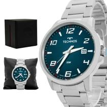 Relogio Masculino Technos Analogico Aço Inoxidavel Prata Racer Original Resistente a Agua 1 Ano de Garantia 2315LAT1A