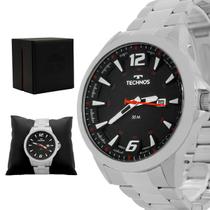 Relogio Masculino Technos Analogico Aço Inoxidavel Prata Racer Sport Original Resistente a Agua 1 Ano de Garantia RT2117LCYS1R