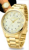 Relógio Masculino Technos De Pulso Analógico Quartzo Dourado Em Aço Inoxidável A Prova Dágua Em 50 Metros Original Relógio Masculino Technos De Pulso Analógico Quartzo Dourado Em Aço Inoxidável A Prova Dágua Em 50 Metros Original