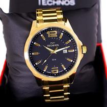 Relógio Masculino Technos Dourado Original Dourado Barato 2115MZV/1P
