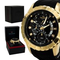 Relógio Masculino Technos Legacy Dourado Silicone Original Prova D'Água Garantia 1 Ano JS15EMX/2P