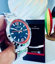 Relógio Masculino Technos Militar Prateado Aprova Dágua 4,5