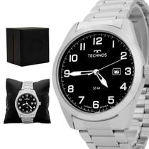 Relogio Masculino Technos Performance Analogico Aço Inoxidavel Prata Calendario Militar Casual Original Resistente a Agua 1 Ano de Garantia 2115TYN1P