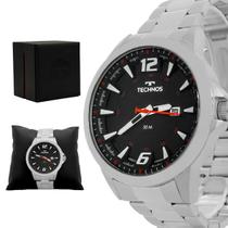 Relógio Masculino Technos Performance Racer Prata Preto Original Resistente à Água RT2117LCYS1R Relógio Masculino Technos Performance Racer Prata Preto Original Resistente à Água RT2117LCYS1R