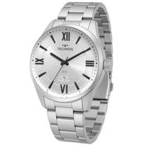 Relógio Masculino Technos Prata Aço Inoxidável Original Resistente à Água RT2115MSQS1K Relógio Masculino Technos Prata Aço Inoxidável Original Resistente à Água RT2115MSQS1K