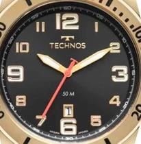 Relogio masculino technos racer dourado fundo preto 2115NBP/1P original