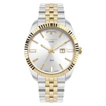 Relógio Masculino Technos Riviera Analógico 2115UCS/K1K Prata e Dourado