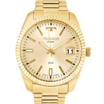 Relógio Masculino Technos Riviera Clássico Original Analógico Aro Externo Corrugado a Prova D'Água 5 ATM 2415CHTDY/4X