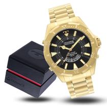 Relógio Masculino Technos Skydiver Aço Dourado Original NF Relógio Masculino Technos Skydiver Aço Dourado Original NF
