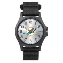 Relógio masculino Timex NFL Pride 40 mm - Miami Dolphins com pulseira preta FastWrap