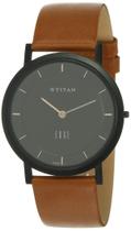 Relógio masculino Titan Edge, de quartzo fino, resistente à água, marrom Relógio masculino Titan Edge, de quartzo fino, resistente à água, marrom