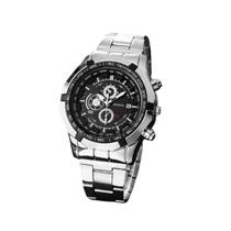Relógio Masculino Top Luxo Prata Aço Moda Moderno