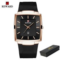 Relógio masculino topo de luxo marca quadradode pulso reward -