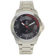 Relógio Masculino Tuguir Analógico Infinity TGI37093 Prata e Preto Resistente à Água 5 ATM, Aço e Garantia de 12 Meses