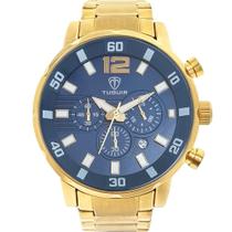 Relógio Masculino Tuguir Cronógrafo TG30276 Dourado e Azul