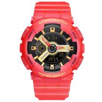 Relógio Masculino Weide Anadigi Wa3J8004 - Vermelho E Preto