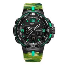 Relógio Masculino Weide Anadigi Wa3J8005 - Verde Camuflado