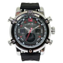 Relógio Masculino Weide AnaDigi WH-5205 Prata e Preto e Vermelho