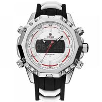 Relógio Masculino Weide AnaDigi WH-6406 Prata, Preto e Branco