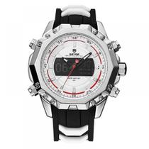 Relógio Masculino Weide Anadigi Wh-6406 - Prata, Preto