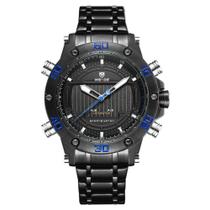 Relógio Masculino Weide Anadigi Wh-6910 - Preto E Azul Relógio Masculino Weide Anadigi Wh-6910 - Preto E Azul