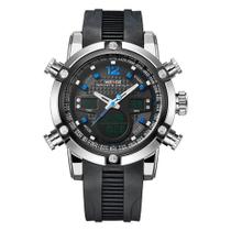 Relógio Masculino Weide AnaDigi WH5205 Prata e Azul