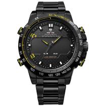 Relógio Masculino Weide Anadigi Wh6102B - Preto E Amarelo