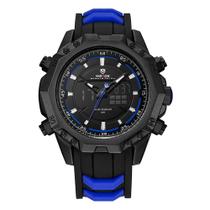 Relógio Masculino Weide AnaDigi WH6406B Preto e Azul