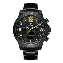 Relógio Masculino Weide Anadigi Wh6908B - Preto E Amarelo Relógio Masculino Weide Anadigi Wh6908B - Preto E Amarelo