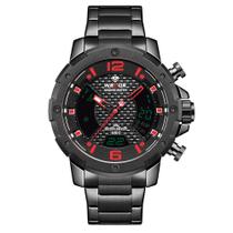Relógio Masculino Weide Anadigi Wh8504B - Preto E Vermelho Relógio Masculino Weide Anadigi Wh8504B - Preto E Vermelho