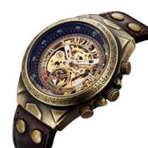 Relógio Masculino Winner Automático Pulseira de Couro Esportivo